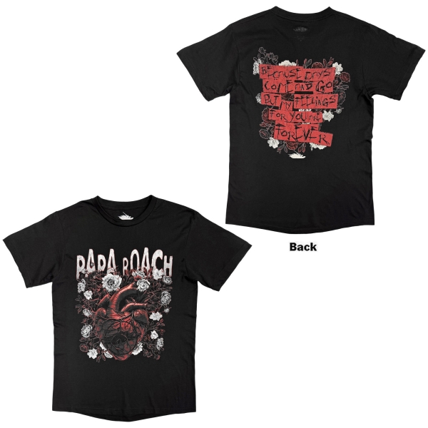Papa Roach - Heart Flower Uni Bl T-Shirt in the group MERCHANDISE / T-shirt / Nyheter / Hårdrock at Bengans Skivbutik AB (5695042r)