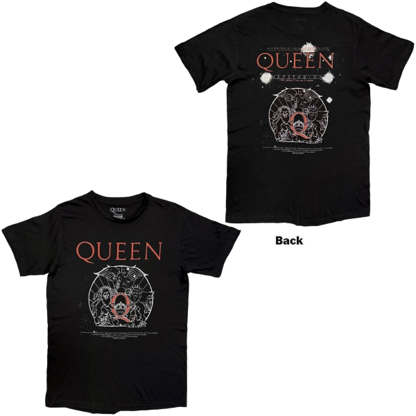 Queen - Budapest Iconic Poster Crest Uni Bl T-Shirt in the group MERCHANDISE / T-shirt / Nyheter / Pop-Rock at Bengans Skivbutik AB (5695336r)
