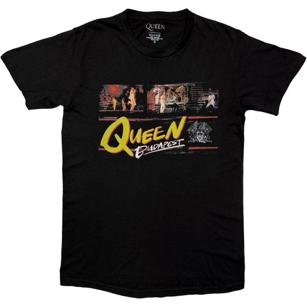 Queen - Budapest Stage Uni Bl T-Shirt in the group MERCH / Clothing / T-shirts at Bengans Skivbutik AB (5695338r)