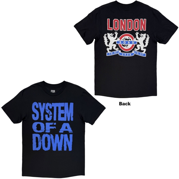 System Of A Down - London Event Tour 26 Uni Bl T-Shirt in the group MERCHANDISE / T-shirt / Nyheter / Hårdrock at Bengans Skivbutik AB (5695356r)