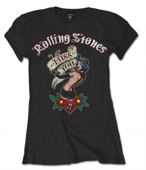 R: Rolling Stones Miss You Black Ladies T Shirt in the group MERCH /  at Bengans Skivbutik AB (V-2628364)