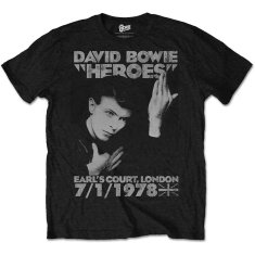 David Bowie - Heroes Court Mens Black TS