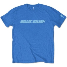 Billie Eilish -  BILLIE EILISH UNISEX TEE: BLUE RACER LOGO (SLEEVE PRINT) (M)