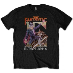 Elton John -  T-shirt - Captain Fantastic (Men Black)