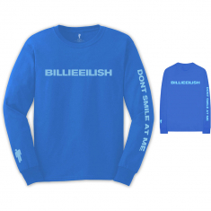 Billie Eilish -  Billie Eilish Unisex Long Sleeved Tee: Smile (Back & Arm Print) (S)