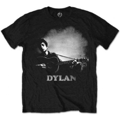 Bob Dylan - Bob Dylan Unisex T-Shirt: Guitar & Logo
