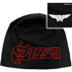 Saxon - Saxon Unisex Beanie Hat: Logo & Eagle (B