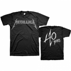 Metallica -  Metallica Unisex T-Shirt: 40th Anniversary Songs Logo (Back Print) (L)