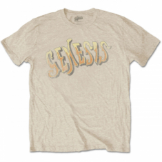Genesis - Vintage Logo Golden (Small) Unisex Sand T-Shirt