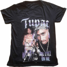 Tupac - All Eyez Blue Homage (Medium) Ladies Black T-Shirt