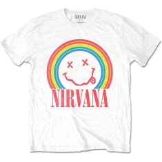 Nirvana - Smiley Rainbow Uni Wht   