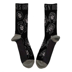 Guns N Roses - Skulls Band Monochr..Uni Bl Socks (Eu 40