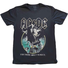 AC/DC - Unisex T-Shirt: For Those About To Rock Yellow Outlines (Small)