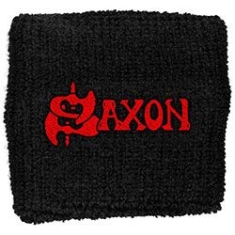 Saxon - Fabric Wristband: Red Logo (Loose)