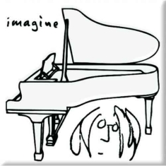John Lennon - Imagine Black On White Magnet