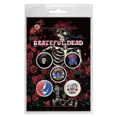 Grateful Dead - Skeleton & Rose Button Badge Pack