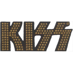 Kiss - Gold Studded Logo Woven Patch