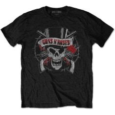 Guns N Roses - Distressed Skull Uni Bl    S