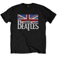The Beatles - Drop T Logo & Vint Flag Boys T-Shirt Bl