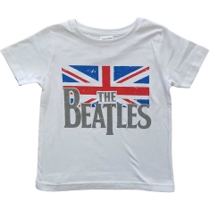 The Beatles - Drop T Logo & Vint Flag Boys Wht