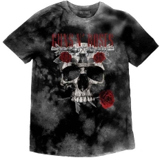 Guns N Roses - Flower Skull Boys T-Shirt Grey Dip-Dye