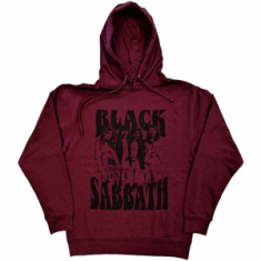 Black Sabbath - Band And Logo Uni Maroon Hoodie 