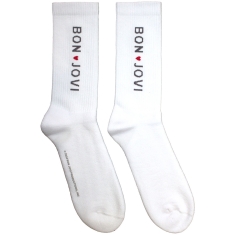 Bon Jovi - Heart Uni Wht Socks (Eu 40-45)