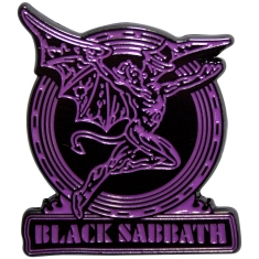 Black Sabbath - Purple Text Logo & Daemon Pin Badge