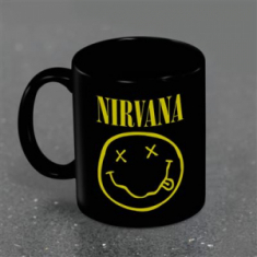 Nirvana - Smiley Black Pod Mug