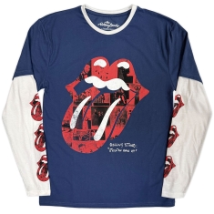 Rolling Stones - Collage Tongue Uni Denim/Wht Layered Longsl (L)