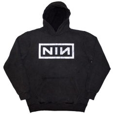Nine Inch Nails - Classic Logo Stone Wash Uni Char Hoodie