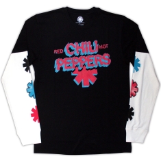 Red Hot Chili Peppers - Shock Logo Uni Bl/Wht Layered Longsl (L)