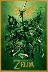 Game Poster - Zelda - Green Links (91,5 X 61 Cm)