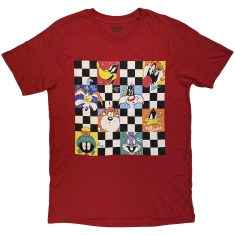 Looney Tunes - Checkered Characters Uni Red T-Shirt