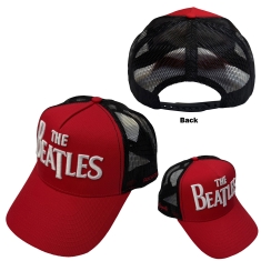 The Beatles - Drop T Logo & Apple Red/Bl Mesh-Back Cap