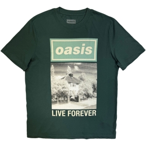 Oasis - Live Forever Single Cover T-Shirt Green T-Shirt
