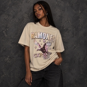 Ramones - Eagle Tour 78 Unplugged Lady Sand T-Shirt