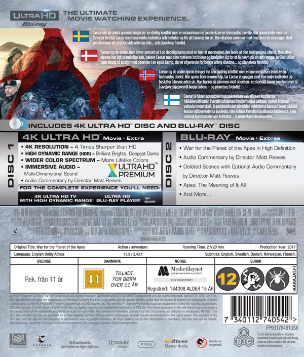 Movie - War For The Planet Of The Apes Uhd
