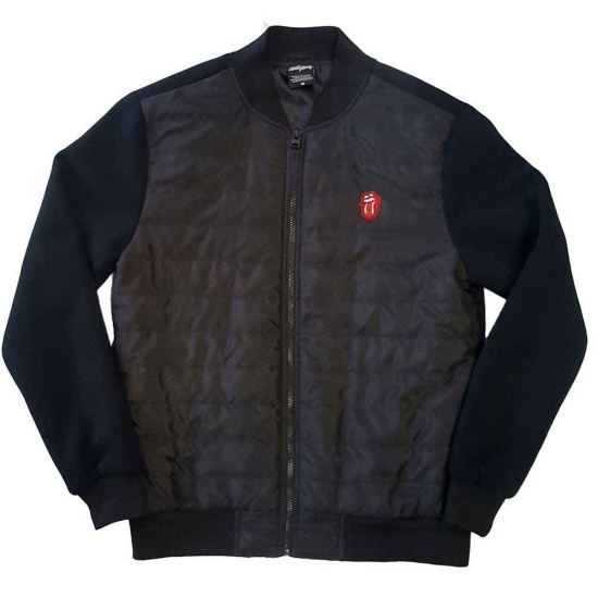 Rolling Stones - Classic Tongue Uni Bl Quilted Jacket: 