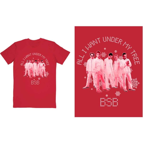 Backstreet Boys - All I Want Xmas Uni Red T-Shirt  (L)