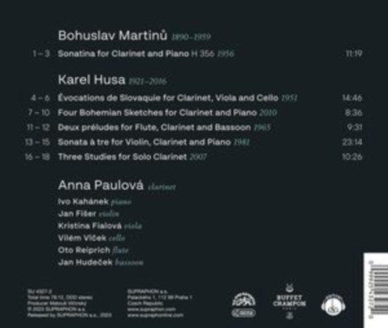 Husa Karel Martinu Bohuslav - Husa & Martinu: Music For Clarinet