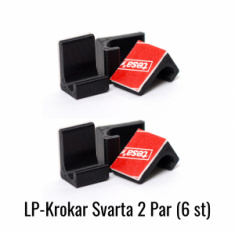 Vinylholder - LP-Krokar Svarta 2 Par (6 st)