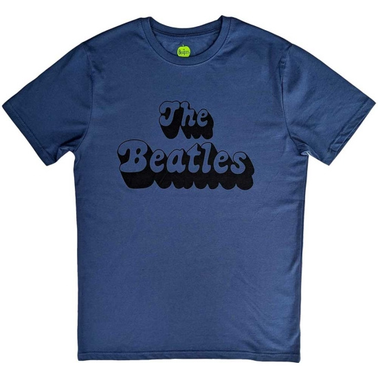 The Beatles - Text Logo Shadow Uni Denim   