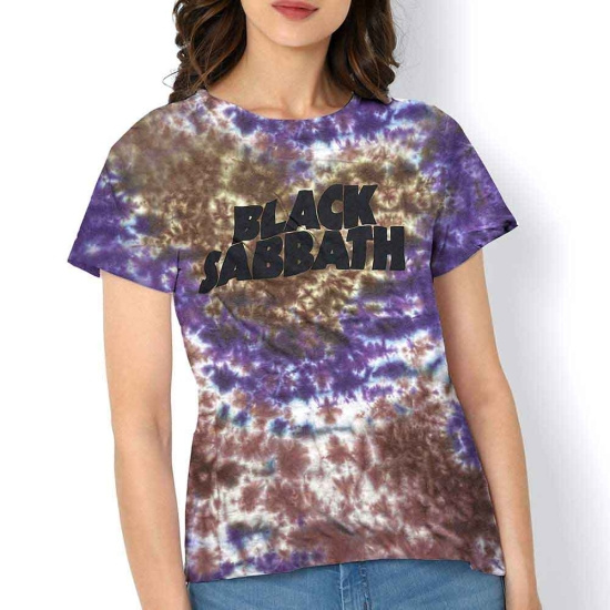 Black Sabbath - Wavy Logo Uni Purp Dip-Dye     (S)