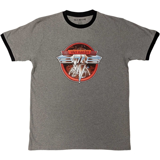 Van Halen - Circle Logo Ringer Uni Grey     (M)