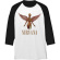 Nirvana - Triangle In Utero Uni Wht/Bl Raglan: Nirvana - Triangle In Utero Uni Wht/Bl Raglan: