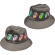 Rolling Stones - Multi Tongue Pattern Grey Bucket Hat: 