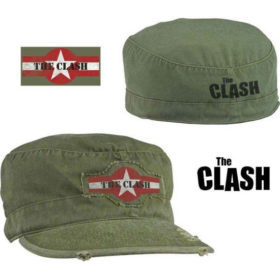 The Clash - Star Logo Military Green Military Cap (Size: Medium)