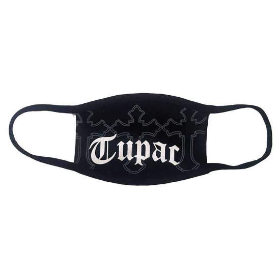 Tupac - Logo & Crosses Bl Face Mask