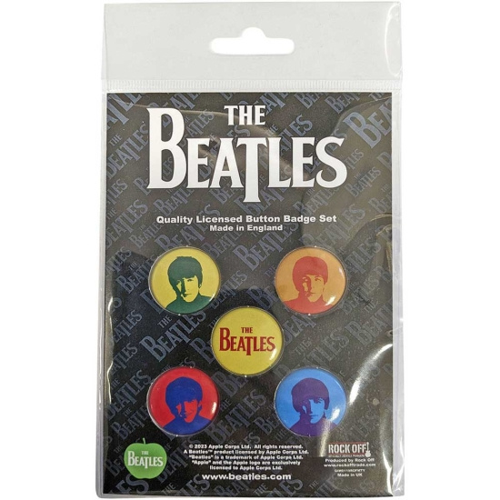 The Beatles - J,P,G&R Coloured Button Badge Pack